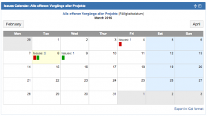 Das Calendar Widget in JIRA